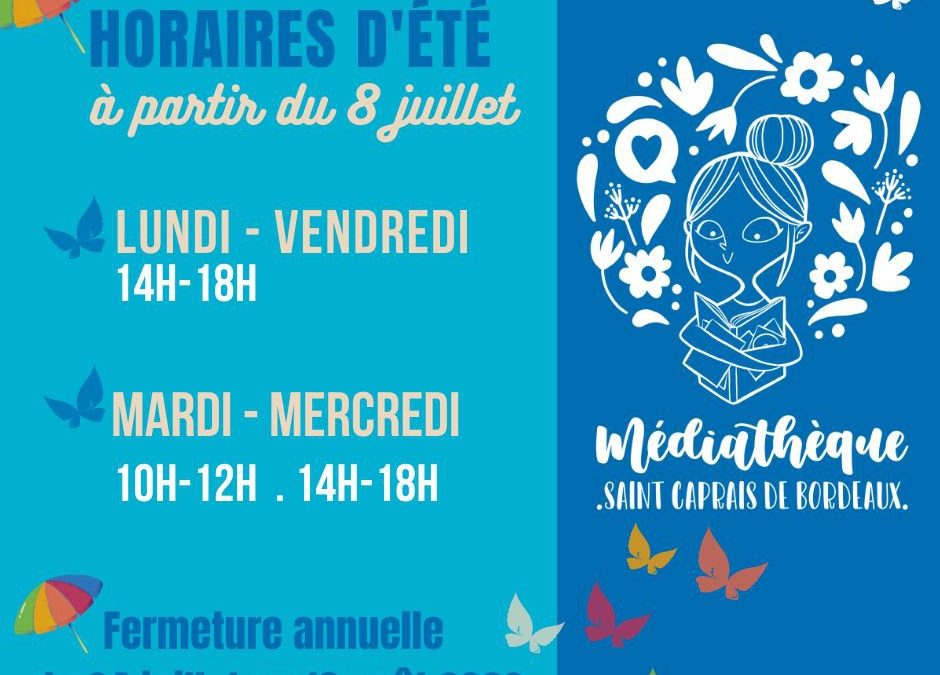 Médiathèque : horaires d’été